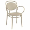 Grillgear 17.3 in. Marcel XL Resin Outdoor Arm Chair, Taupe GR2842645